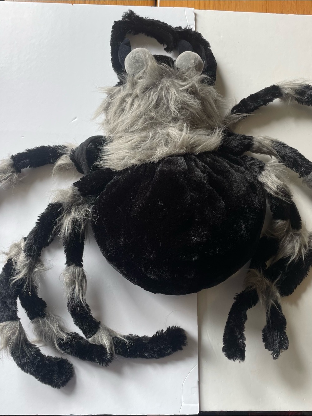 Thrills & Chills Spider Dog Costume Extra Large XL Plush Black Grey Pet